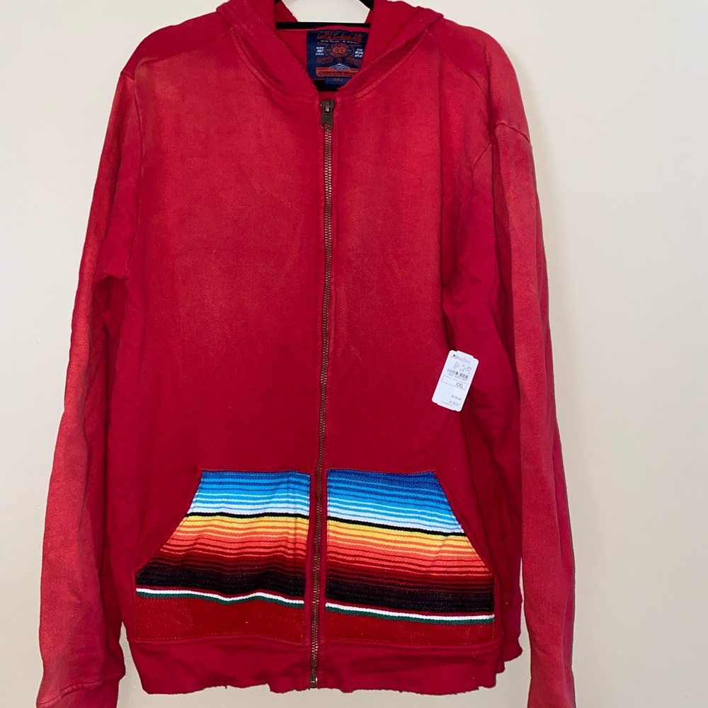 Cult of Individuality Sweatshirt Mexican Blanket Size 2XL